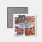 zUS042 BRYCE CANYON N.P. Utah, Amerika, Fridge Magneet (Voorkant / Achterkant)