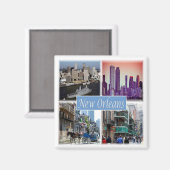 zUS049 NEW ORLEANS LOUISIANA, Mosaic, Fridge Magneet (Voorkant / Achterkant)