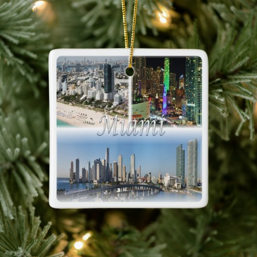 zUS053 MIAMI mosaic, Florida, Amerika, Keramisch Ornament (Boom)