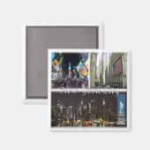 zUS055 NEW YORK City, Mosaic, Amerika, Fridge Magneet (Voorkant / Achterkant)