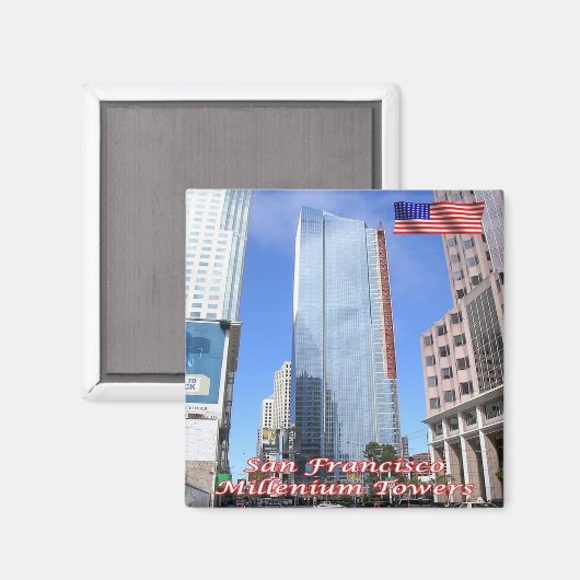 zUS060 SAN FRANCISCO, Millenium Tower, Fridge Magneet (Voorkant / Achterkant)