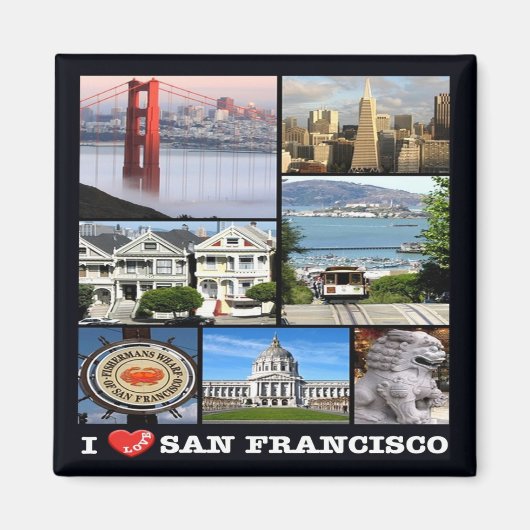 zUS067 SAN FRANCISCO I Love, Mosaic, Fridge Magnet (Voorkant)