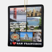 zUS067 SAN FRANCISCO I Love, Mosaic Keramisch Ornament (Links)