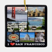 zUS067 SAN FRANCISCO I Love, Mosaic Keramisch Ornament (Voorkant)