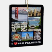 zUS067 SAN FRANCISCO I Love, Mosaic Keramisch Ornament (Rechts)
