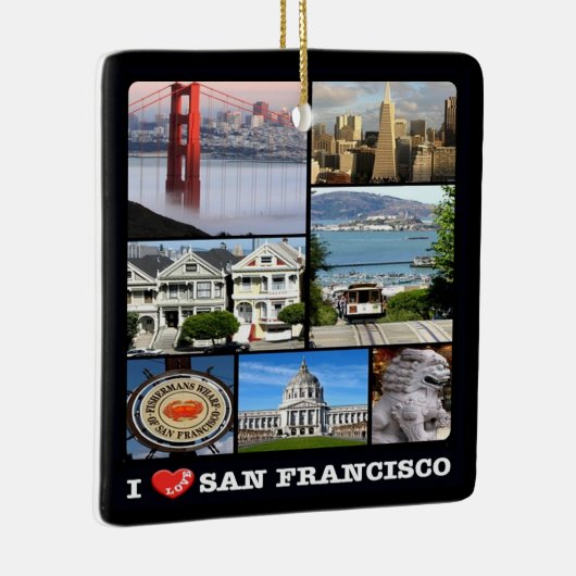 zUS067 SAN FRANCISCO I Love, Mosaic Keramisch Ornament (Rechts)