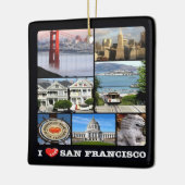 zUS067 SAN FRANCISCO I Love, Mosaic Keramisch Ornament (Links)