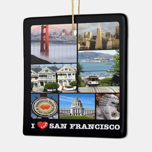 zUS067 SAN FRANCISCO I Love, Mosaic Keramisch Ornament (Links)