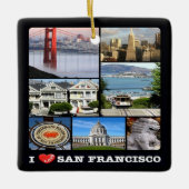 zUS067 SAN FRANCISCO I Love, Mosaic Keramisch Ornament (Voorkant)