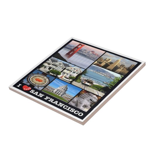 zUS067 SAN FRANCISCO I Love, Mosaic Tegeltje (Zijkant)