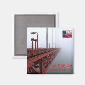 zUS070 SAN FRANCISCO, Golden Gate Bridge, Fridge Magneet (Voorkant / Achterkant)