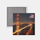 zUS071 SAN FRANCISCO, Golden Gate Bridge, Fridge Magneet (Voorkant / Achterkant)
