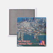 zUS075 SAN FRANCISCO, Fishermans Wharf, Fridge Magneet (Voorkant / Achterkant)