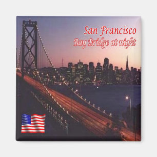 zUS081 SAN FRANCISCO, Bay Bridge at Night, Fridge Magneet