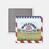 zUS092 ROUTE 66, Welkomstteken, Amerika, Fridge Magneet (Voorkant / Achterkant)