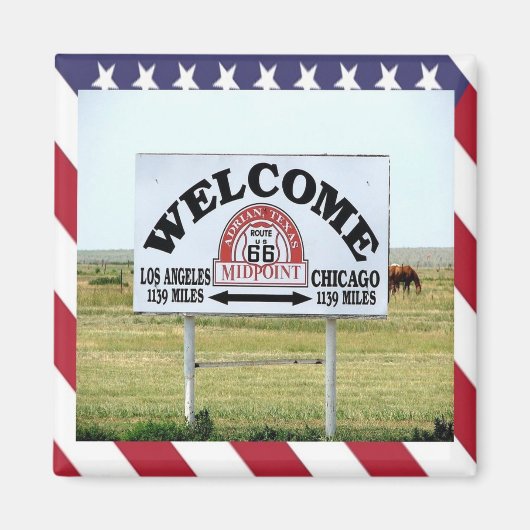 zUS092 ROUTE 66, Welkomstteken, Amerika, Fridge Magneet (Voorkant)