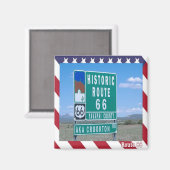zUS093 Route 66, Historische wegwijzer, Fridge Magneet (Voorkant / Achterkant)