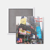 zUS095 NEW YORK CITY, Time Square, America, Fridge Magneet (Voorkant / Achterkant)