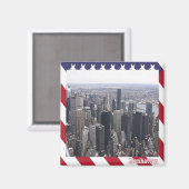 zUS105 MANHATTAN, New York City, Amerika, Fridge Magneet (Voorkant / Achterkant)