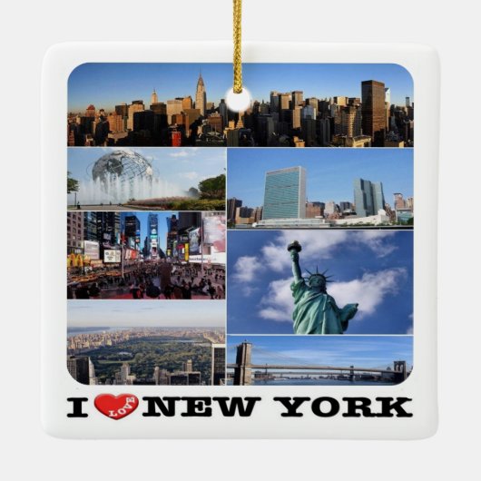 zUS107 NEW YORK CITY I Love, mosaic, Keramisch Ornament (Achterkant)