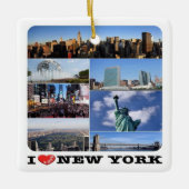 zUS107 NEW YORK CITY I Love, mosaic, Keramisch Ornament (Voorkant)