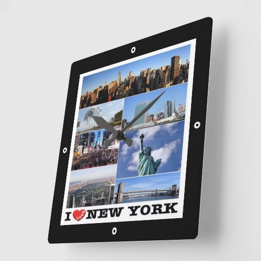 zUS107 NEW YORK CITY I Love, mosaic, Vierkante Klok (Hoek)