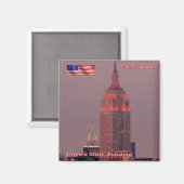 zUS108 EMPIRE STAATSBOUW, New York City, Fridge Magneet (Voorkant / Achterkant)