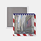 zUS110 NEW YORK CITY, Wall Street, Amerika, Fridge Magneet (Voorkant / Achterkant)