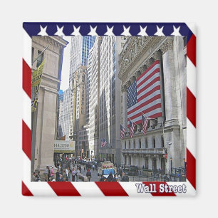 zUS110 NEW YORK CITY, Wall Street, Amerika, Fridge Magneet