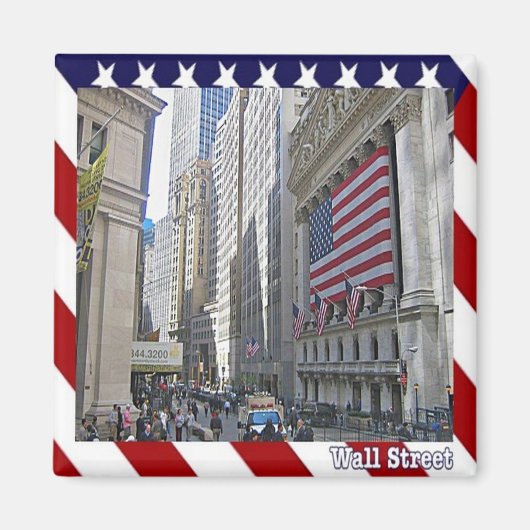 zUS110 NEW YORK CITY, Wall Street, Amerika, Fridge Magneet (Voorkant)