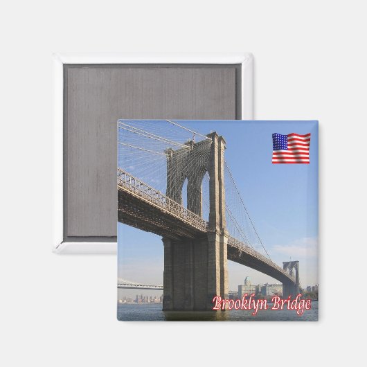 zUS112 BROOKLYN Bridge, New York City, Fridge Magneet (Voorkant / Achterkant)