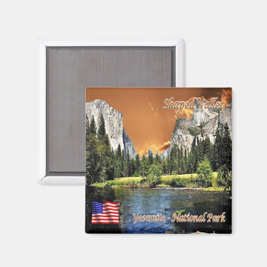 zUS118 YOSEMITE NP, Shaped Valley, Fridge Magneet (Voorkant / Achterkant)