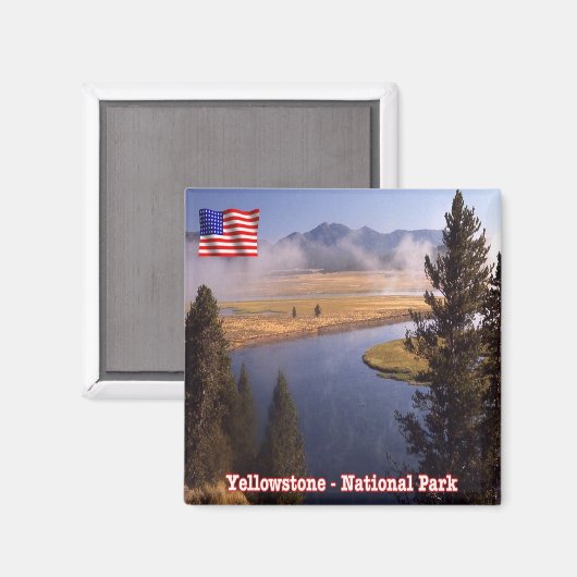 ZUS122 YELLOWSTONE National Park, America, Fridge Magneet (Voorkant / Achterkant)