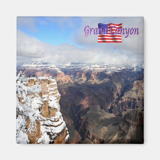 zUS146 GRAND CANYON met sneeuw, Arizona, Fridge Magneet (Voorkant)