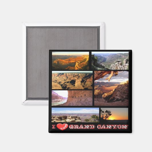 zUS148 GRAND CANYON I Love, Mosaic, Arizona, Fridg Magneet (Voorkant / Achterkant)