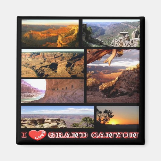 zUS148 GRAND CANYON I Love, Mosaic, Arizona, Fridg Magneet (Voorkant)