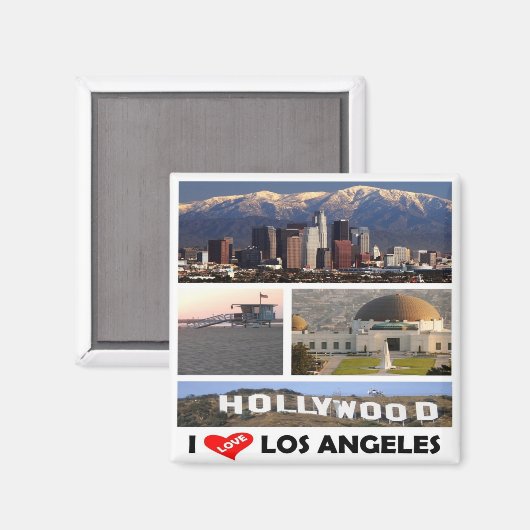 zUS169 LOS ANGELES I Love, Mosaic, Fridge Magneet (Voorkant / Achterkant)