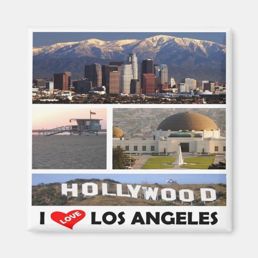 zUS169 LOS ANGELES I Love, Mosaic, Fridge Magneet (Voorkant)