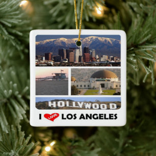 zUS169 LOS ANGELES I Love, Mosaic Keramisch Ornament