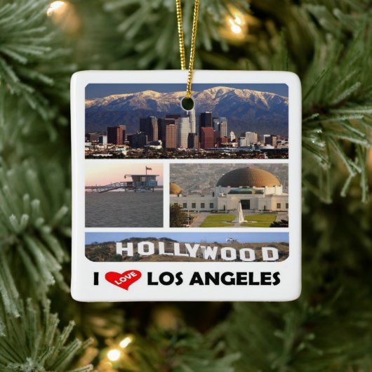 zUS169 LOS ANGELES I Love, Mosaic Keramisch Ornament (Boom)