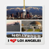 zUS169 LOS ANGELES I Love, Mosaic Keramisch Ornament (Achterkant)