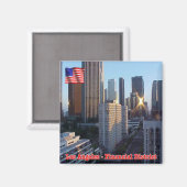 zUS173 LOS ANGELES, Financial District, Fridge Magneet (Voorkant / Achterkant)