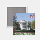 zUS180 WASHINGTON, White House, America, Fridge Magneet (Voorkant / Achterkant)
