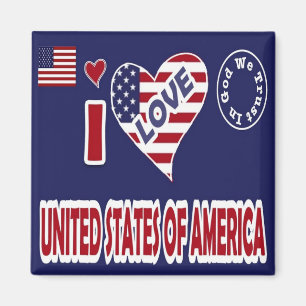zUS185 VERENIGDE STATEN VAN AMERIKA I Love, Fridge Magneet