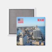 zUS187 MIAMI, Florida, Panorama, Amerika, Fridge Magneet (Voorkant / Achterkant)