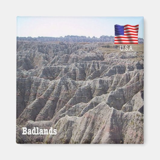 zUS189 BADLANDS, South Dakota, Amerika, Fridge Magneet (Voorkant)