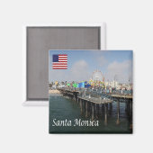 zUS200 SANTA MONICA, Panorama, Californië, Fridge Magneet (Voorkant / Achterkant)