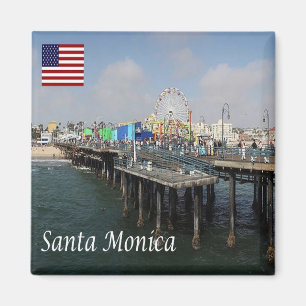 zUS200 SANTA MONICA, Panorama, Californië, Fridge Magneet