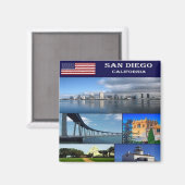 zUS205 SAN DIEGO, Mosaic, Californië, Fridge Magneet (Voorkant / Achterkant)