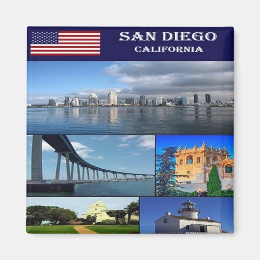 zUS205 SAN DIEGO, Mosaic, Californië, Fridge Magneet (Voorkant)